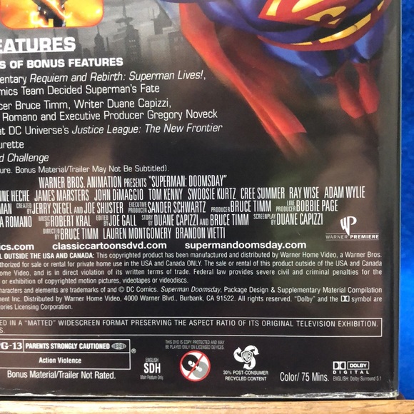 Superman Doomsday (DVD) DC Universe Exclusive CD-Rom Bonus Disc Hologram Sleeve - Picture 10 of 10